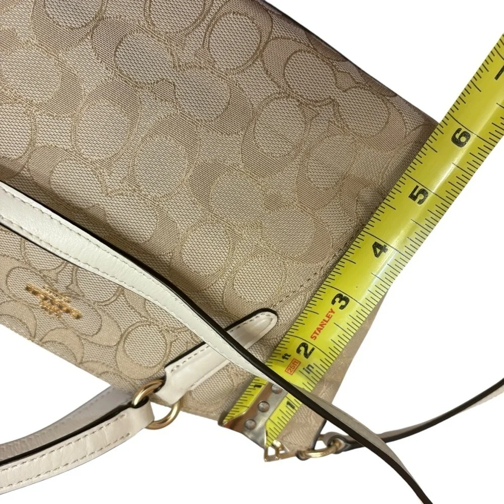 COACH MINI KELSEY SATCHEL CROSSBODY BAG sig light khaki white leather f27580
